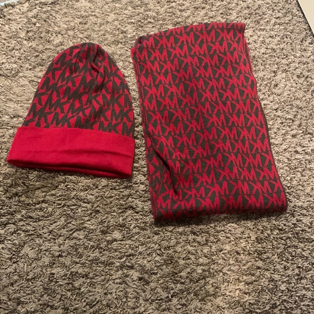 Matching Michael Kors Pink Hat and Scarf Set